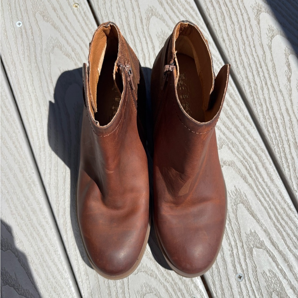 Korks By Kork-Ease Women's 6M Sonya Brown Oiled Leather Ankle Boots Booties Zip - Picture 7 of 10